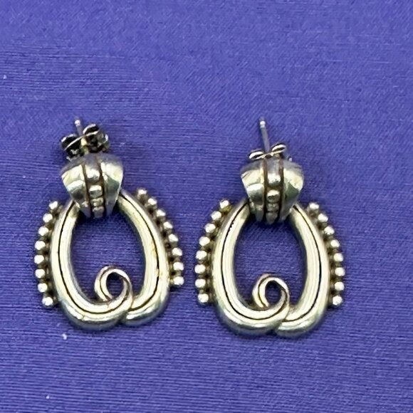 Brighton Jewelry - Brighton “Rosarita” Silver-Plate Door-Knocker Post Earrings